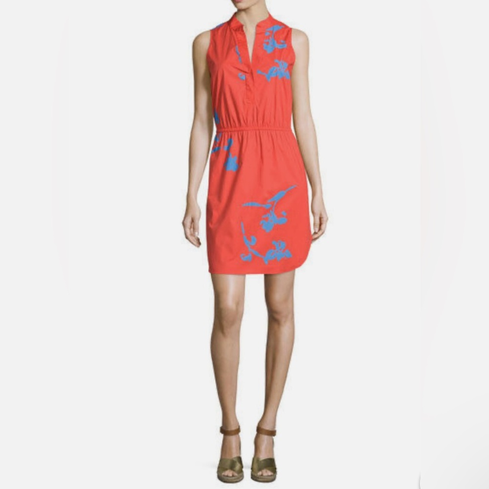 Tory Burch Red and Blue Floral Dress